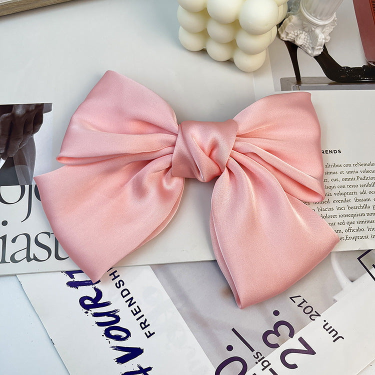 Wholesale Satin Bow Top Clip Princess Head Spring Clip